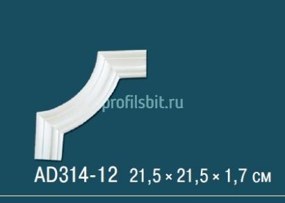 Угловой элемент с орнаментом Перфект AD314-12 215х215 мм белый полиуретан