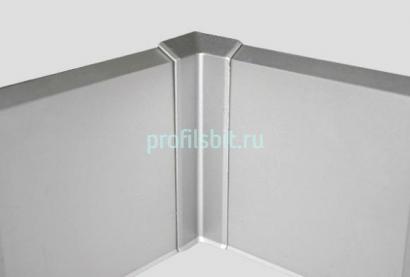 Алюминиевый уголок внутренний для плинтуса Евротрим F-100 серебро