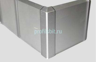 Уголок ПВХ внешний для плинтуса Евротрим F-70 серебро