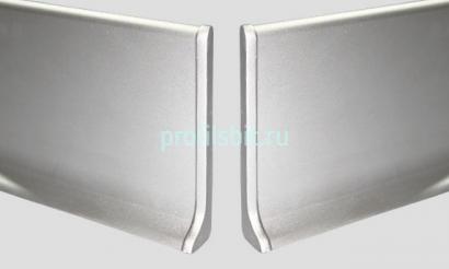 Заглушки ПВХ для плинтуса Евротрим L-60 комплект серебро