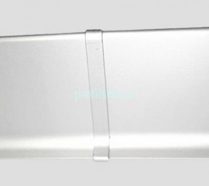 Соединитель ПВХ для плинтуса Евротрим L-80 серебро