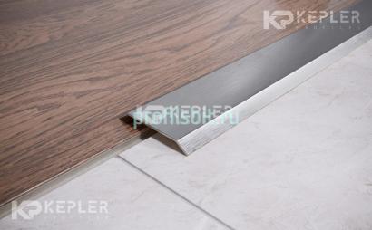 Одноуровневый порог стальной 100 мм FA 10 M сатинированная сталь 2,7 м