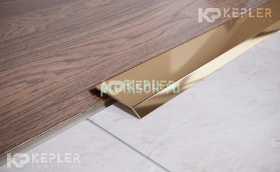 Одноуровневый порог стальной 30 мм FA 3 GP золото полированное 2,7 м