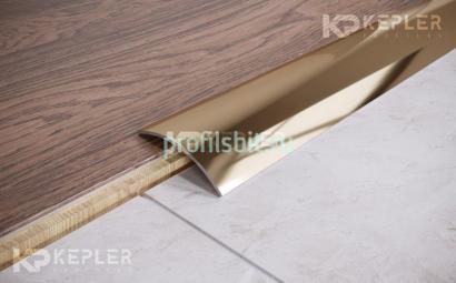 Одноуровневый порог стальной 30 мм FAR 3 GP золото полированное 2,7 м