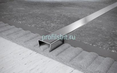 Стальной П-профиль 15х25 мм FUB 15х25 P полированная сталь 2,7 м