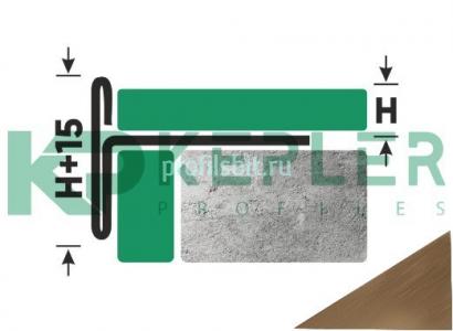 Торцевой Т-профиль стальной закладной 10 мм FFT 10 GS золото сатинированное 2,7 м