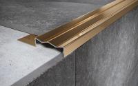 Угловой порог стальной закладной 35х10 мм FCG 10 GP золото полированное 2,7 м