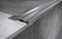Угловой порог стальной закладной 35х10 мм FCG 10 M сатинированная сталь 2,7 м