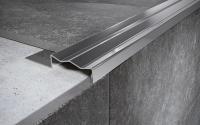 Угловой порог стальной закладной 35х12 мм FCG 12 P полированная сталь 2,7 м