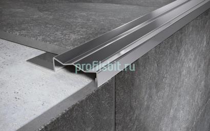 Угловой порог стальной закладной 35х12 мм FCG 12 P полированная сталь 2,7 м