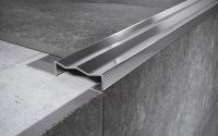 Угловой порог стальной закладной 35х12 мм FCGF 12 P полированная сталь 2,7 м