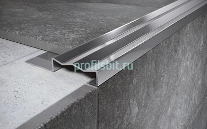 Угловой порог стальной закладной 35х15 мм FCGF 15 P полированная сталь 2,7 м