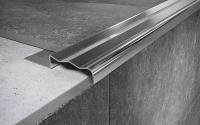 Угловой порог стальной закладной 35х15 мм FCGR 15 P полированная сталь 2,7 м