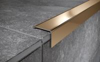 Угловой порог стальной 25x10 мм FC 10 GP золото полированное 2,7 м