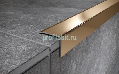 Угловой порог стальной 25x17 мм FC 17 GP золото полированное 2,7 м