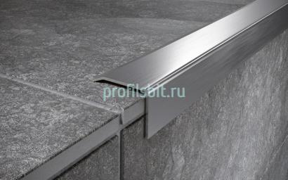 Угловой порог стальной 25x17 мм FC 17 M сатинированная сталь 2,7 м