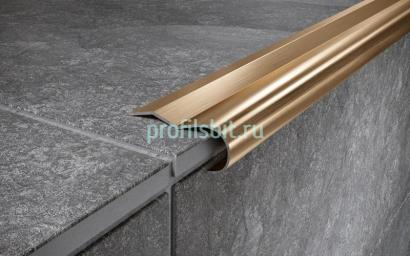 Угловой порог стальной 40х10 мм FCR 10 GM золото сатинированное 2,7 м