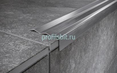 Угловой порог стальной 40х12 мм FCA 12 M сатинированная сталь 2,7 м