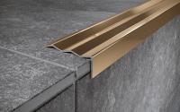 Угловой порог стальной 40х15 мм FCA 15 GP золото полированное 2,7 м