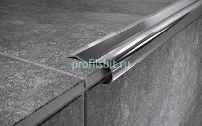 Угловой порог стальной 40х15 мм FCR 15 P полированная сталь 2,7 м
