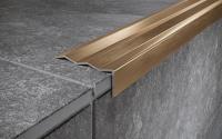 Угловой порог стальной 40х8 мм FCA 8 GM золото сатинированное 2,7 м