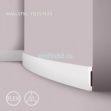 Напольный плинтус NMC Wallstyl FD2S flex гибкий белый 110х15 мм 200 см
