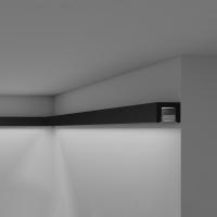 Черный потолочный плинтус скрытого освещения NMC Wallstyl IL12 BL 25х20 мм 200 см