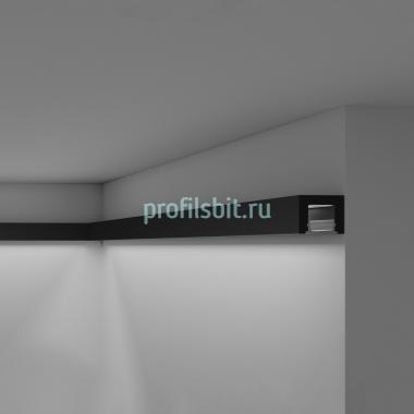 Черный потолочный плинтус скрытого освещения NMC Wallstyl IL12 BL 25х20 мм 200 см