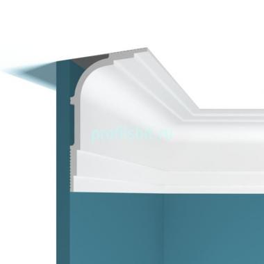 Потолочный плинтус Перфект Плюс P104 белый ударопрочный полимер 140х86 2 м