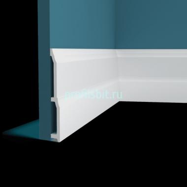 Плинтус напольный Перфект Плюс P175 белый ударопрочный полимер 200х23 2 м