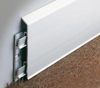 Напольный плинтус алюминиевый Евротрим F-70 2158 70 мм Матовое серебро 2,95 м