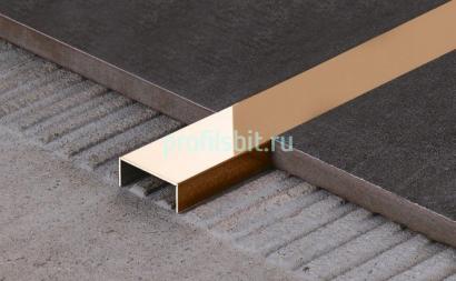 Стальной П-профиль 10х10 FSUP10-RP розовое золото полированное 2,7м