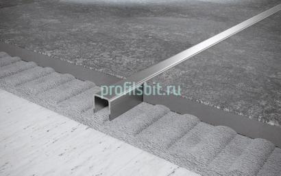 Стальной П-профиль 10х10 FSUP10-S сатинированный 2,7м