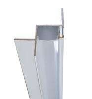 Алюминиевый плинтус потолочный с LED подсветкой H-1 LED 46х37 с экраном белый 3м