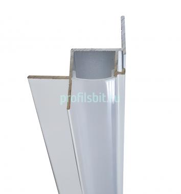 Алюминиевый плинтус потолочный с LED подсветкой H-1 LED 46х37 с экраном белый 3м