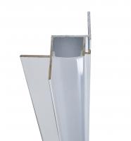 Алюминиевый плинтус потолочный с LED подсветкой H-2 LED 39х33 с экраном белый 3м