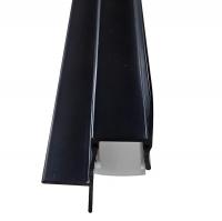 Алюминиевый плинтус потолочный с LED подсветкой H-2 LED 39х33 с экраном черный 3м