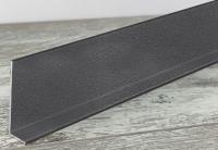 Теневой плинтус алюминиевый под гипсокартон ПБ-70х14 графит муар 3м