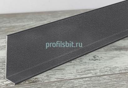 Теневой плинтус алюминиевый под гипсокартон ПБ-70х14 графит муар 3м