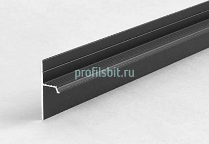 Теневой плинтус алюминиевый под гипсокартон ПТ-1/20 черный 3м