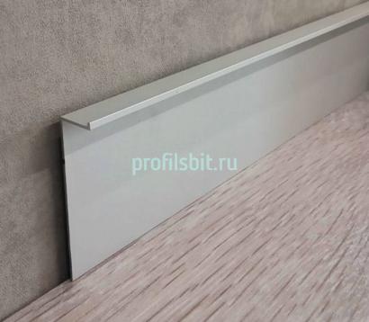 Теневой плинтус алюминиевый под гипсокартон ПТ-1/60 ЭКО серебро 3м