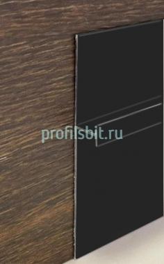 Теневой плинтус алюминиевый под гипсокартон ПТ-1/70 черный 3м