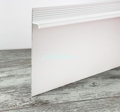 Теневой плинтус алюминиевый под гипсокартон ПТ-1/80 белый матовый 3м