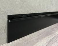 Теневой плинтус алюминиевый под гипсокартон ПТ-1/80 черный 3м