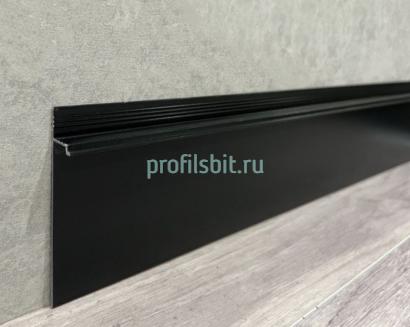 Теневой плинтус алюминиевый под гипсокартон ПТ-1/80 черный 3м