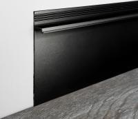 Теневой плинтус алюминиевый под гипсокартон ПТ-1/80 черный муар 3м