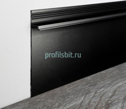 Теневой плинтус алюминиевый под гипсокартон ПТ-1/80 черный муар 3м