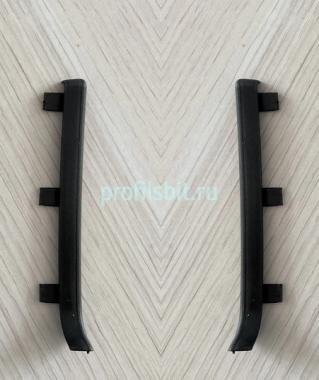 Металлические заглушки для плинтуса ПТ-60 М черный муар (кмп)