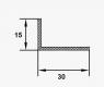 Алюминиевый уголок 15х30 мм разнополочный ПБ30х15 сырой 2,7м