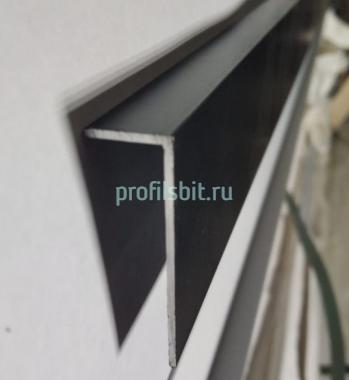 Плинтус алюминиевый для гипсокартона 70х14 мм ПБ-70х14 черный круговое окр. 3 м